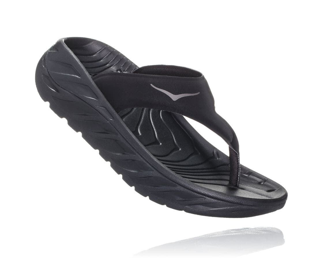 Hoka One One Ora Recovery Flip Philippines - Women's Recovery Sandals - Black / Dark Grey | RQ918645